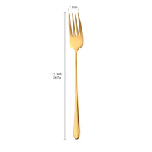 Load image into Gallery viewer, Stainless Steel Dinner Fork Korea Colourful Dessert Long Handle Fork Blue Black Gold Forks for Hotel Party Kichen Accessories
