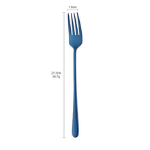 Load image into Gallery viewer, Stainless Steel Dinner Fork Korea Colourful Dessert Long Handle Fork Blue Black Gold Forks for Hotel Party Kichen Accessories
