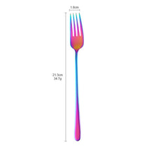 Load image into Gallery viewer, Stainless Steel Dinner Fork Korea Colourful Dessert Long Handle Fork Blue Black Gold Forks for Hotel Party Kichen Accessories
