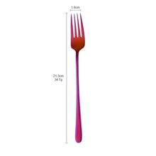 Load image into Gallery viewer, Stainless Steel Dinner Fork Korea Colourful Dessert Long Handle Fork Blue Black Gold Forks for Hotel Party Kichen Accessories
